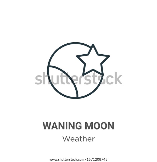 Waning moon outline vector\
icon. Thin line black waning moon icon, flat vector simple element\
illustration from editable weather concept isolated on white\
background
