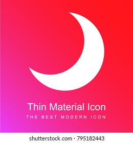 Waning moon red and pink gradient material white icon minimal design
