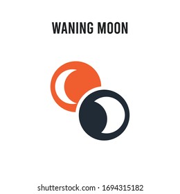 Waning moon vector icon on white background. Red and black colored Waning moon icon. Simple element illustration sign symbol EPS