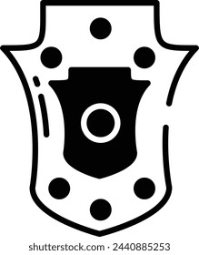 Wankel Shield glyph and line vector illustration