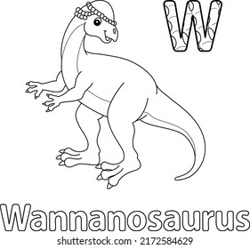 Wannanosaurus Alphabet ABC Coloring Page W