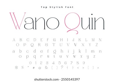 Wano Quin Stylish alphabet display vector font and Beautiful luxury Font