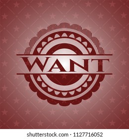 Want badge with red background