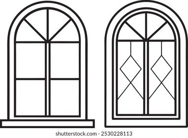 I want a black vector design of the window with the glass in it