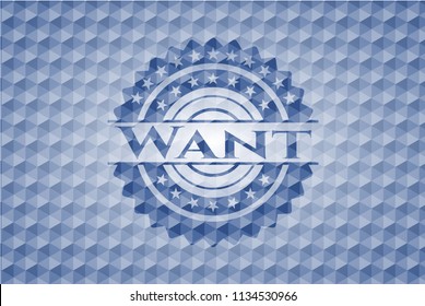 Want blue polygonal badge.