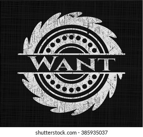 Want chalkboard emblem on black board