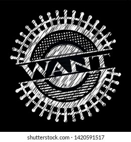 Want with chalkboard texture. Vector Illustration. Detailed.
