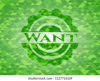 Want green emblem with mosaic background