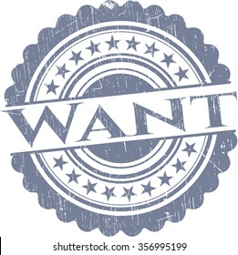 Want grunge stamp