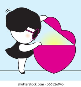 I Want To Know You Inside Out Concept Idea Creative Card Character illustration