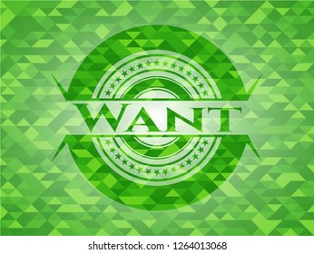 Want realistic green mosaic emblem
