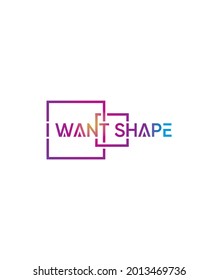 I Want Shape modern creative vector logo template 