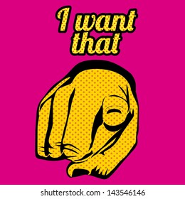 i want that over pink background vector illustration