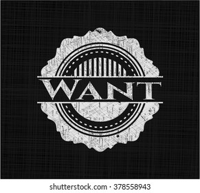 Want written on a blackboard