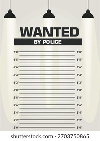 Buscado por el muro de la policía. Vector