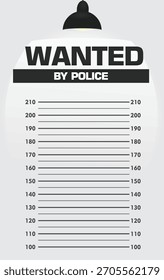 Buscado por el muro de la policía. Vector