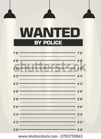 Wanted by police wall. vector