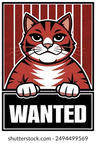 wanted cat vector tshirt design