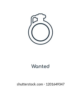 Wanted concept line icon. Linear Wanted concept outline symbol design. This simple element illustration can be used for web and mobile UI/UX.