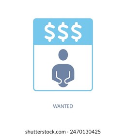 wanted concept line icon. Simple element illustration. wanted concept outline symbol design.