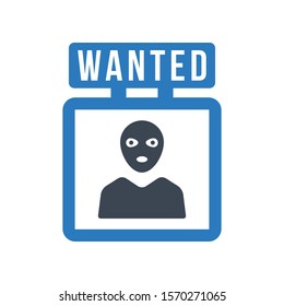 Wanted criminal poster icon. vector graphics