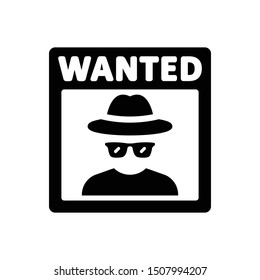 Wanted Criminal Poster Vector Icon