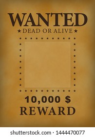 Wanted Dead Alive Frame Old Western Stock Vector (Royalty Free) 1444470077