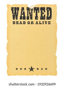 Wanted dead or alive placard blank template