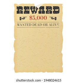 Wanted dead or alive placard blank template