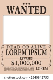 Wanted, Dead or Alive poster with rewards number poster, flyer template