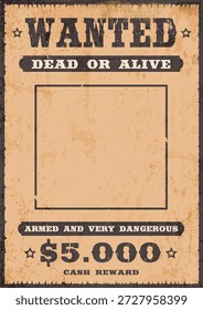 Design de modelo de pôster morto ou vivo desejado. Cartaz retrô ocidental. Estoque vetorial