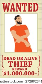 Wanted dead or alive poster. vector