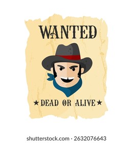 wanted dead or alive – wild west wanted poster icon – vector illustration