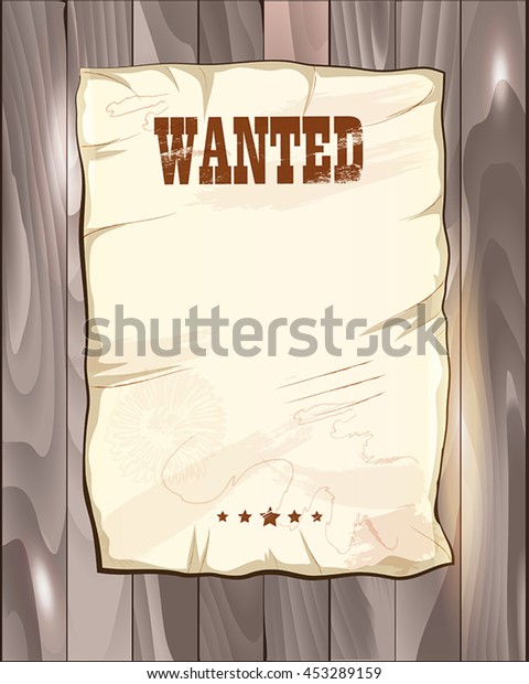 Wanted Empty Poster Template On Grey Stock Vector (Royalty Free ...