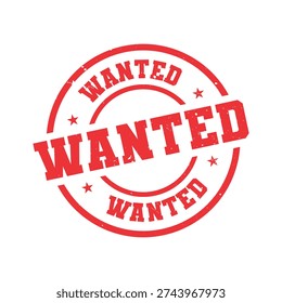wanted grunge retro red isolated ribbon stamp