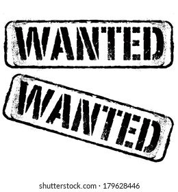 wanted grunge stamp on vector illustration