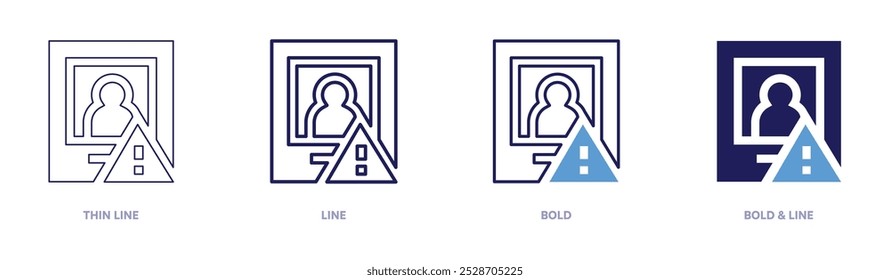Wanted icon in 4 different styles. Thin Line, Line, Bold, and Bold Line. Duotone style. Editable stroke.