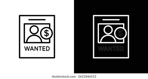 Wanted icon concept stroke on white background