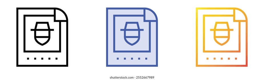 wanted icon. Linear, Blue Fill and Gradient Style Design Isolated On White Background