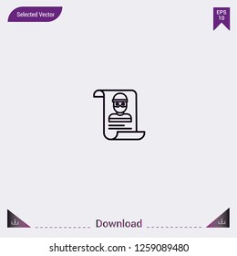 Wanted icon. Modern, simple, isolated, flat best quality icon for web site designs or mobile apps. Vector illustration eps10.
