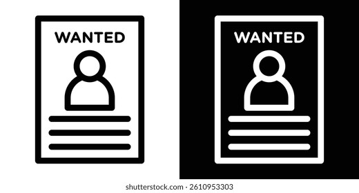 Wanted icon Vector isolated outline drawing.