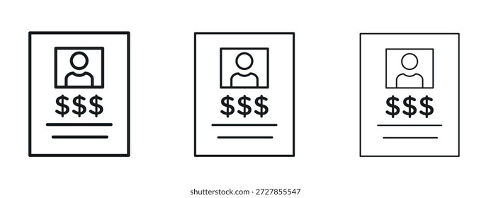Se busca icono Vector Logo Diseño Plantilla. Gráficos de trazo editables.