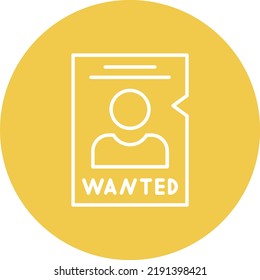 Wanted line circle icon vector image. Can also be used for web apps, mobile apps and print media.
