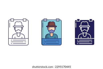 Wanted line and solid illustration icon
