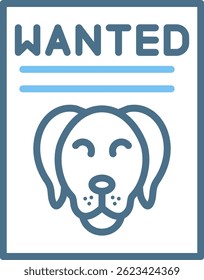 Wanted Line Two Colour Icon