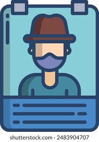 Wanted linear color illustration icon