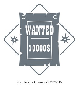 Wanted logo. Vintage illustration of wanted vector logo for web