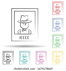 Wanted, mafioso multi color set icon. Simple thin line, outline vector of mafia icons for ui and ux, website or mobile application