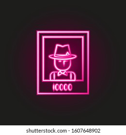 wanted, Mafioso neon style icon. Simple thin line, outline vector of mafia icons for ui and ux, website or mobile application