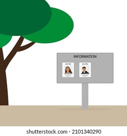 Wanted Male and Female Characters on Outdoor Notice Board